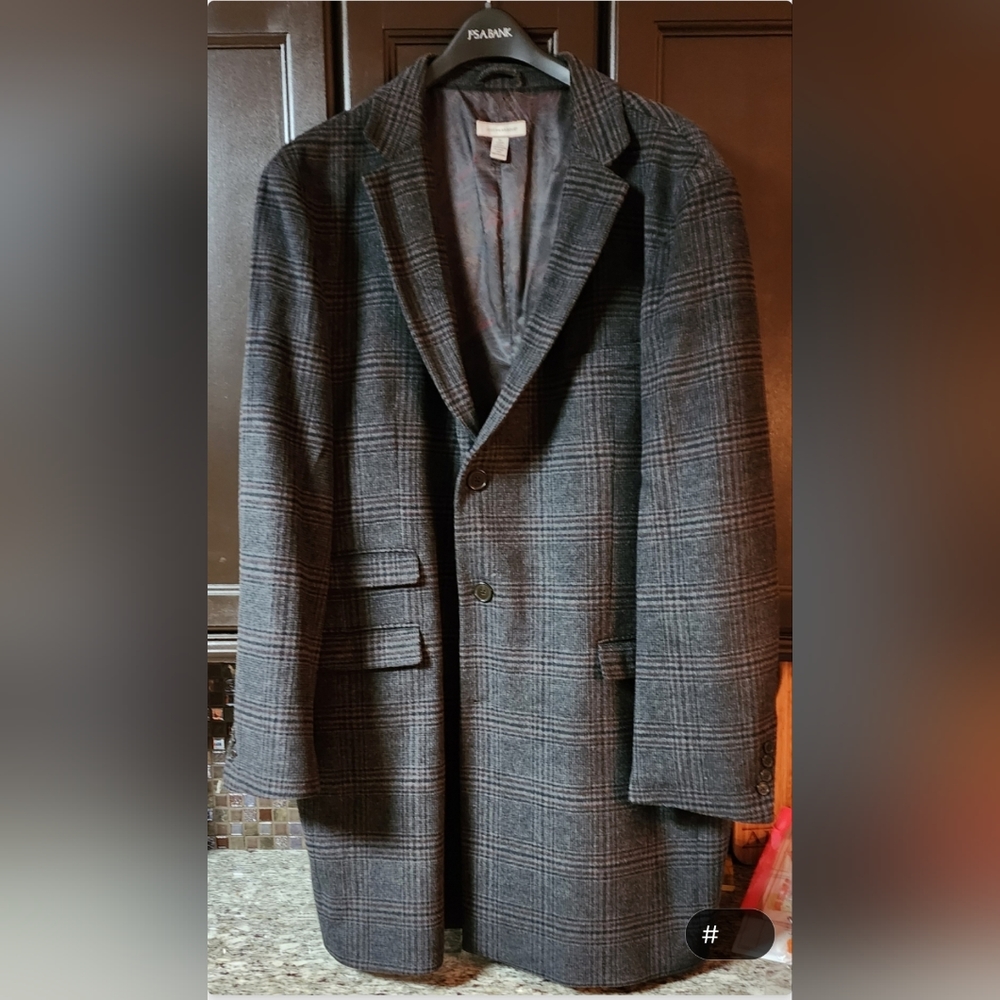 Joseph Abboud Dress Coat 54L Grey Plaid